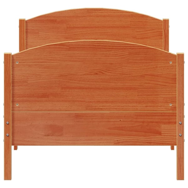 vidaXL Sengeramme uten madrass voksbrun 75x190 cm heltre furu