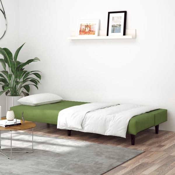 vidaXL 2-personers sovesofa fløjl lysegrøn
