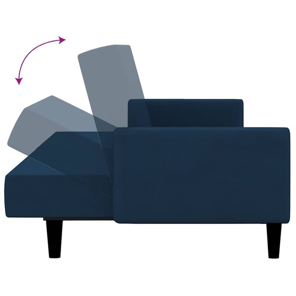 vidaXL Bäddsoffa 2-sits blå sammet