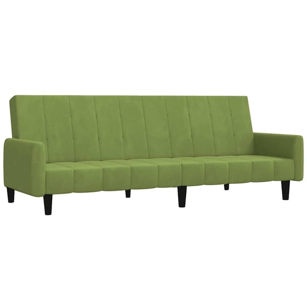 vidaXL 2-personers sovesofa fløjl lysegrøn