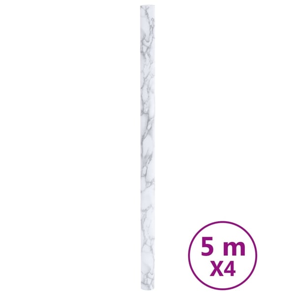 vidaXL Møbelklistremerker selvklebende marmor hvit 90x500 cm PVC