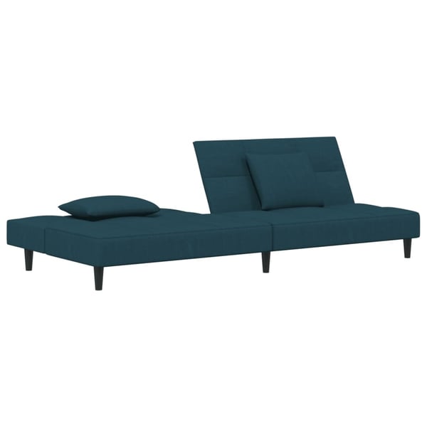 vidaXL 2-personers sovesofa med 2 puder fløjl blå