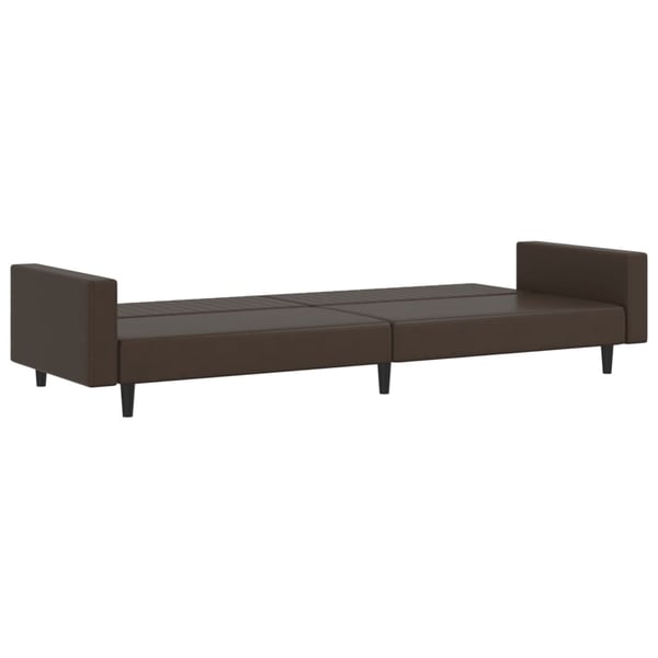 vidaXL 2-personers sovesofa kunstlæder brun