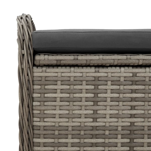 vidaXL opbevaringsbænk med hynde 115x51x52 cm polyrattan grå