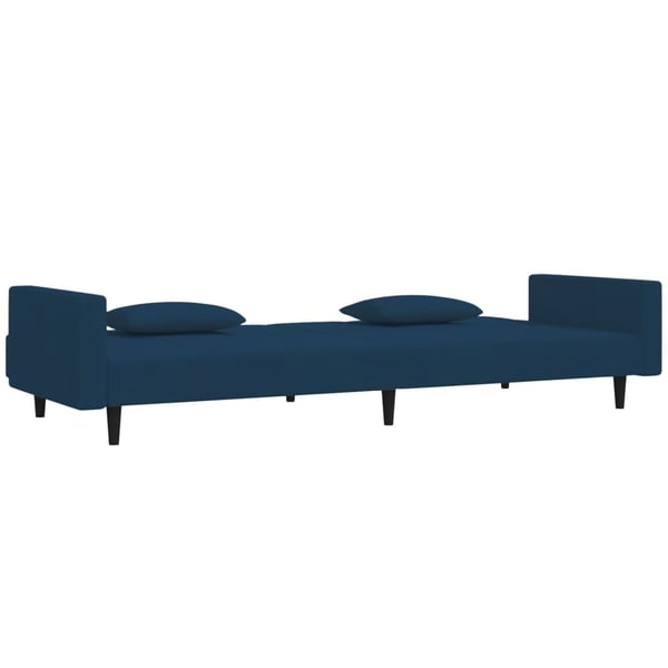vidaXL Bäddsoffa 2-sits med två kuddar blå sammet