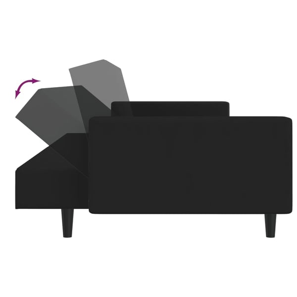 vidaXL 2-personers sovesofa fløjl sort