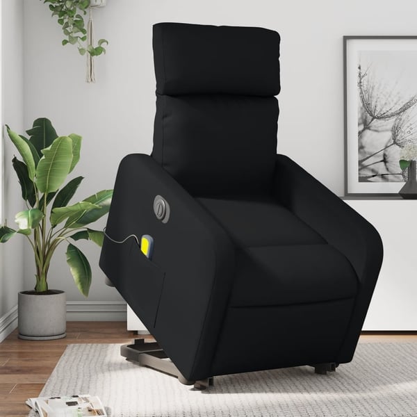 vidaXL massagestol med løftefunktion kunstlæder sort