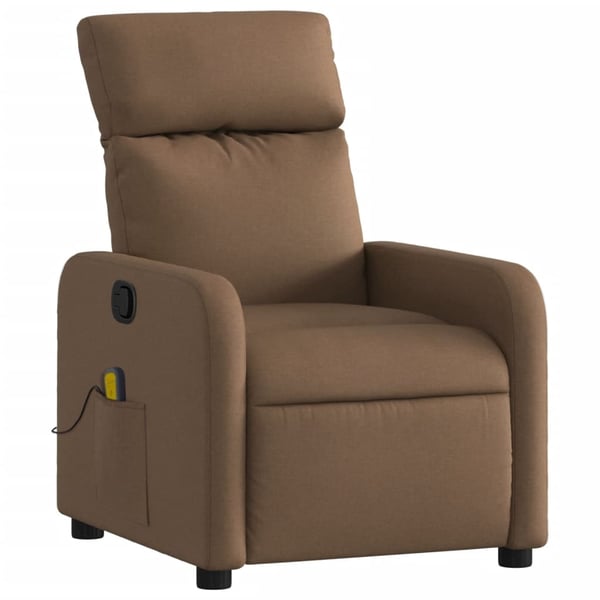vidaXL Massagefåtölj brun tyg