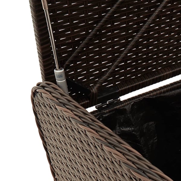 vidaXL opbevaringsbænk med hynde 80x51x52 cm polyrattan brun