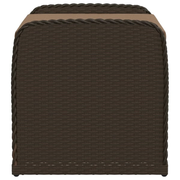 vidaXL opbevaringsbænk med hynde 80x51x52 cm polyrattan brun