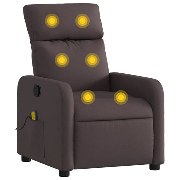 vidaXL massagestol stof mørkebrun