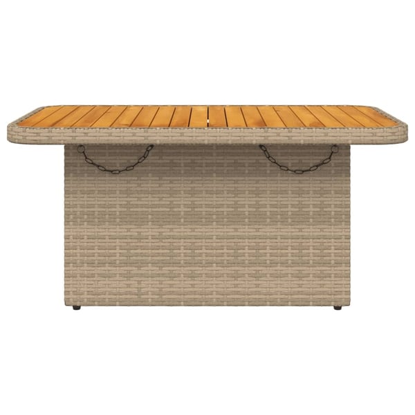 vidaXL Hagebord beige 90x55x71 cm polyrotting og akasietre