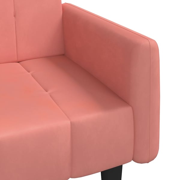 vidaXL Bäddsoffa 2-sits rosa sammet