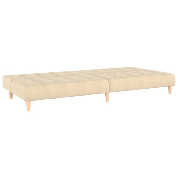 vidaXL Bäddsoffa 2-sits gräddvit tyg