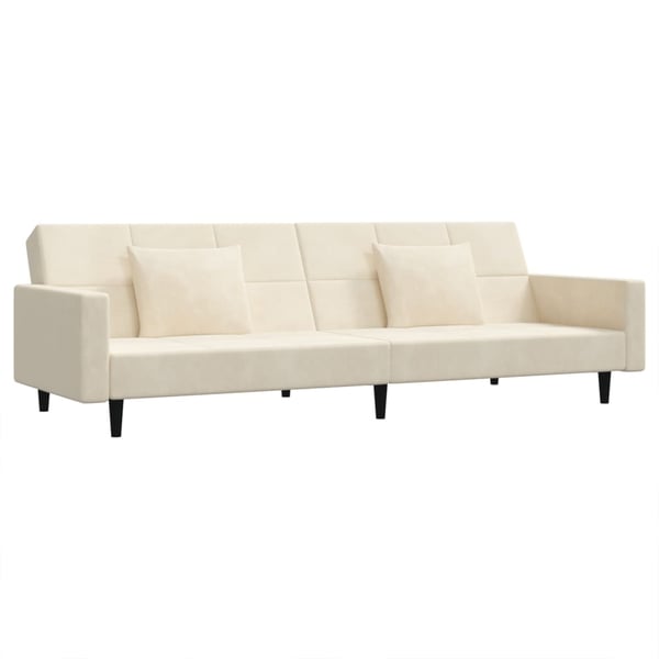 vidaXL 2-personers sovesofa med 2 puder fløjl blå