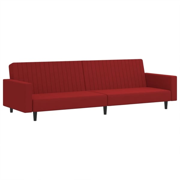 vidaXL 2-personers sovesofa fløjl vinrød