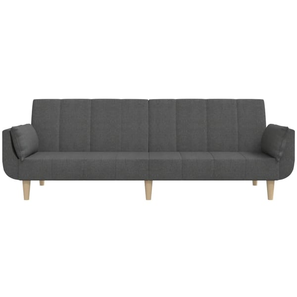 vidaXL 2-personers sovesofa med 2 puder stof mørkegrå