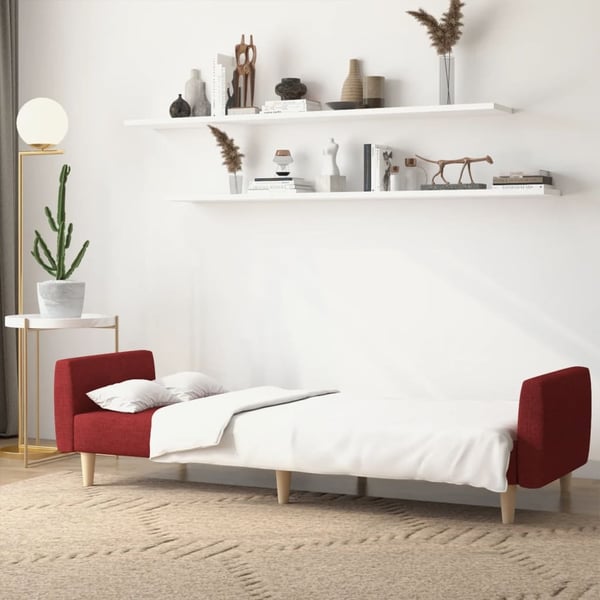 vidaXL Bäddsoffa 2-sits vinröd tyg