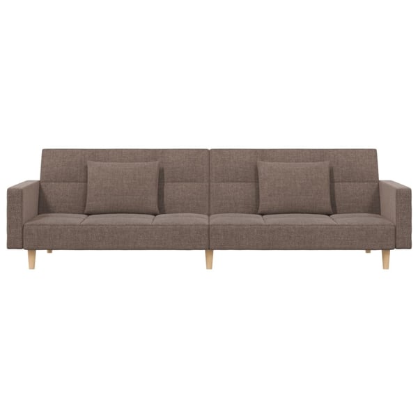 vidaXL 2-personers sovesofa med 2 puder stof gråbrun