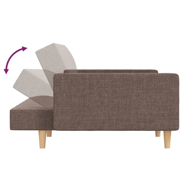 vidaXL 2-personers sovesofa med 2 puder stof gråbrun