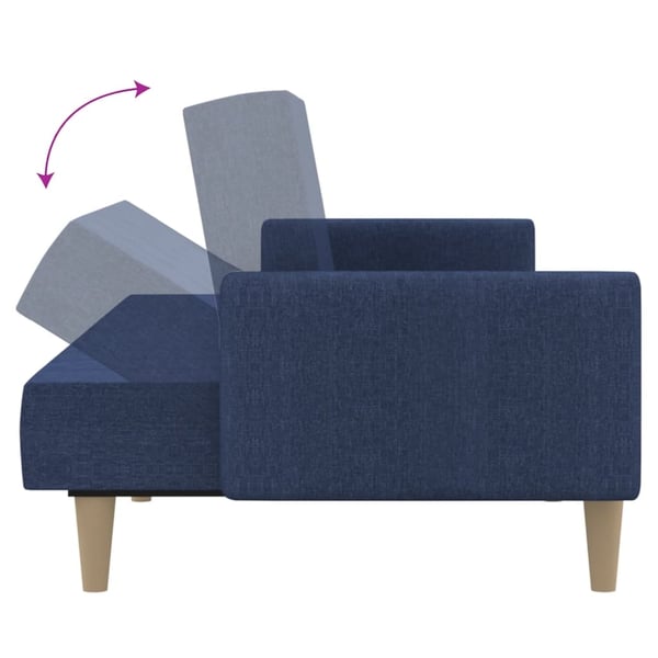 vidaXL Bäddsoffa 2-sits blå tyg