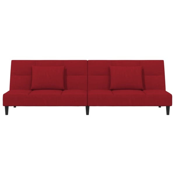 vidaXL 2-personers sovesofa med 2 puder fløjl vinrød
