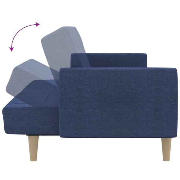 vidaXL 2-personers sovesofa stof blå