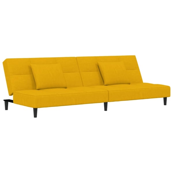 vidaXL 2-personers sovesofa med 2 puder fløjl gul
