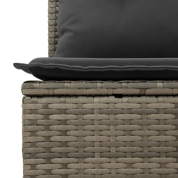 vidaXL hjørnemodul til havesofa med hynder polyrattan grå