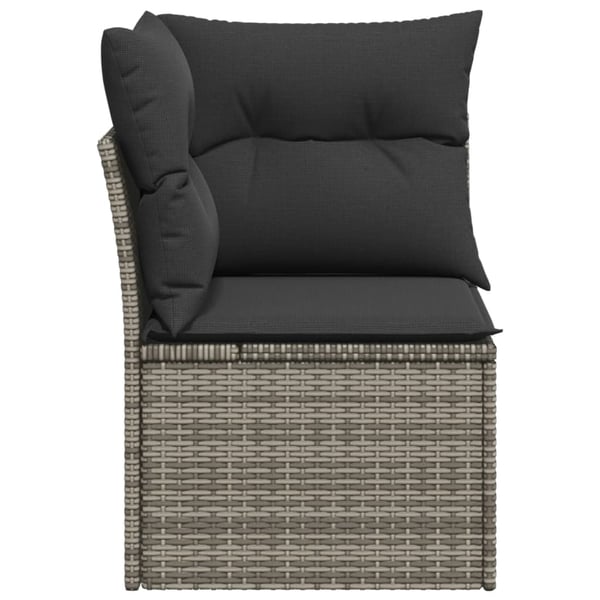vidaXL hjørnemodul til havesofa med hynder polyrattan grå