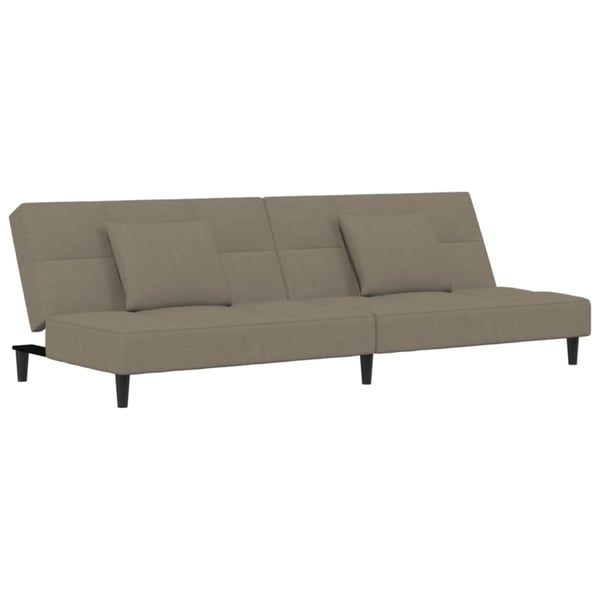 vidaXL 2-personers sovesofa med 2 puder velour lysegrå