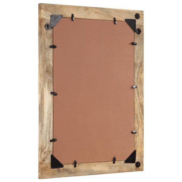 vidaXL Baderomsspeil 50x70x2,5 cm heltre mango og glass