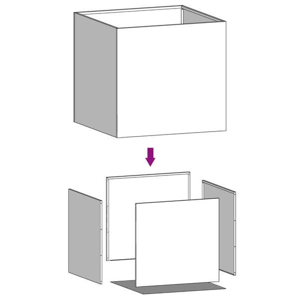 vidaXL plantekasser 2 stk. 49x47x46 cm stål sort
