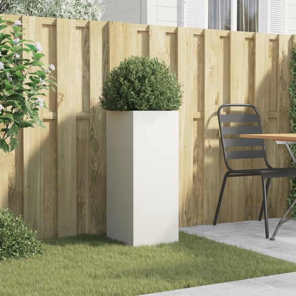 vidaXL Plantekasse hvit 32x29x75 cm stål