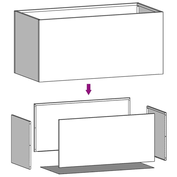 vidaXL plantekasse 62x40x39 cm stål sort