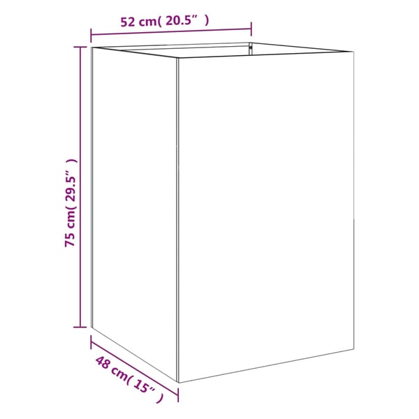 vidaXL plantekasse 52x48x75 cm stål sort