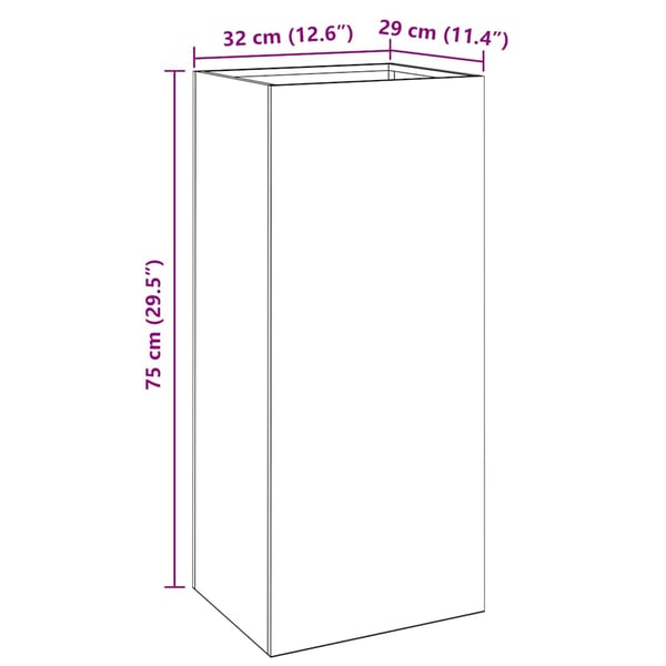 vidaXL Plantekasse sølv 32x29x75 cm galvanisert stål