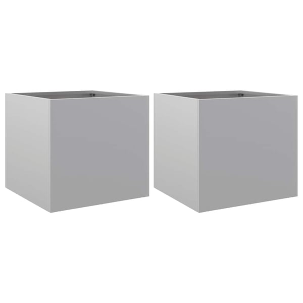 vidaXL Plantekasser 2 stk sølv 32x30x29 cm rustfritt stål