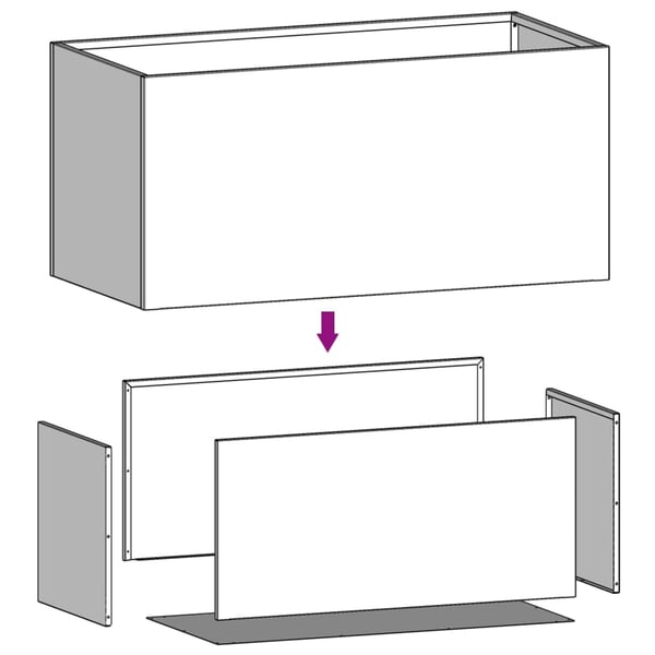 vidaXL Plantekasse hvit 62x30x29 cm stål