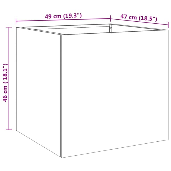 vidaXL Plantekasse sølv 49x47x46 cm rustfritt stål