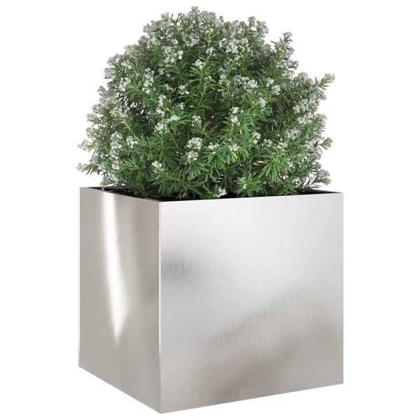 vidaXL Plantekasse sølv 49x47x46 cm rustfritt stål