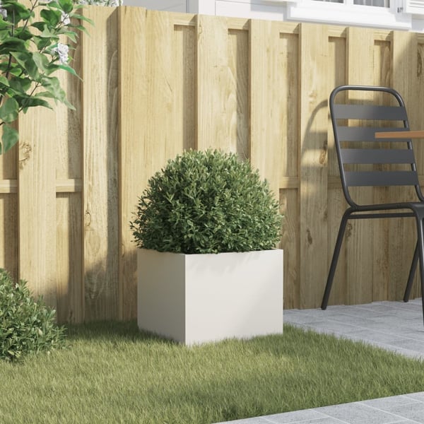 vidaXL Plantekasse hvit 32x30x29 cm stål