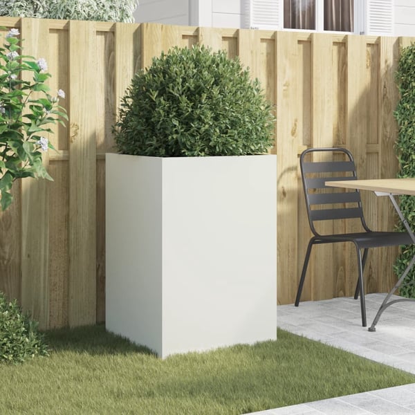 vidaXL Plantekasse hvit 52x48x75 cm stål