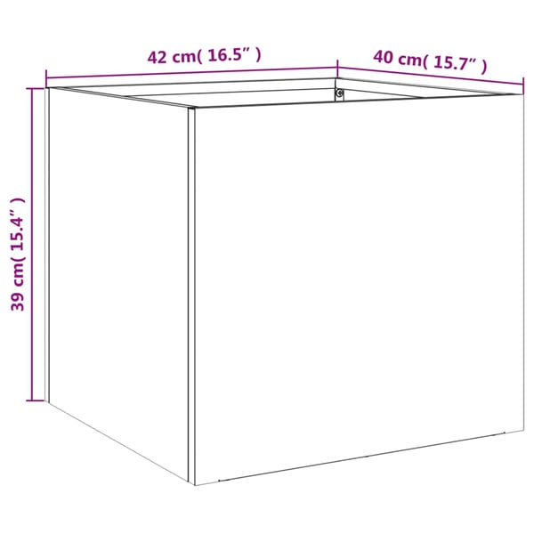 vidaXL Plantekasse hvit 42x40x39 cm stål