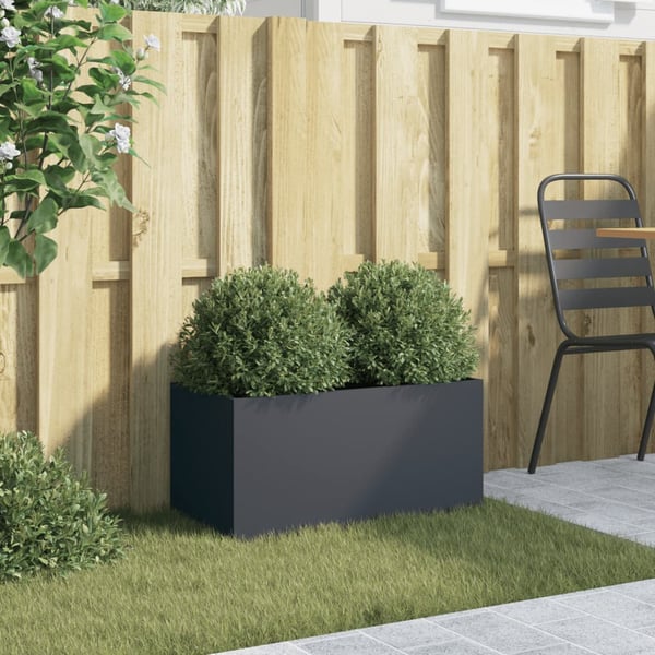 vidaXL plantekasse 62x30x29 cm stål antracitgrå