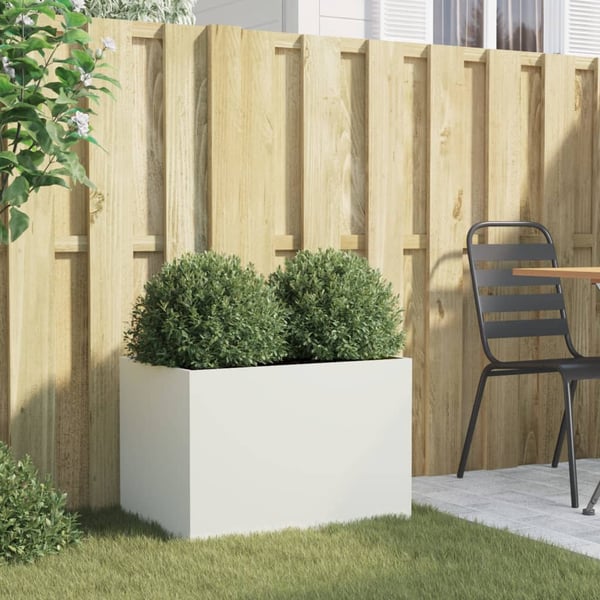 vidaXL Plantekasse hvit 62x40x39 cm stål