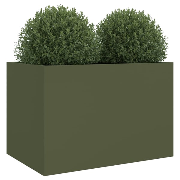 vidaXL Plantekasse olivengrønn 62x40x39 cm stål