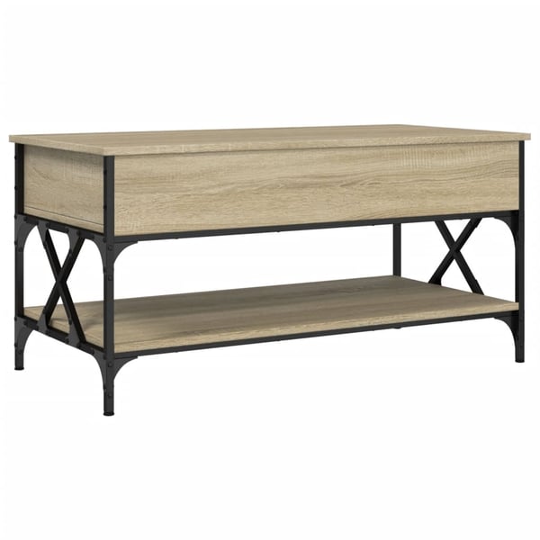 vidaXL Salongbord sonoma eik 100x55x50 cm konstruert tre og metall