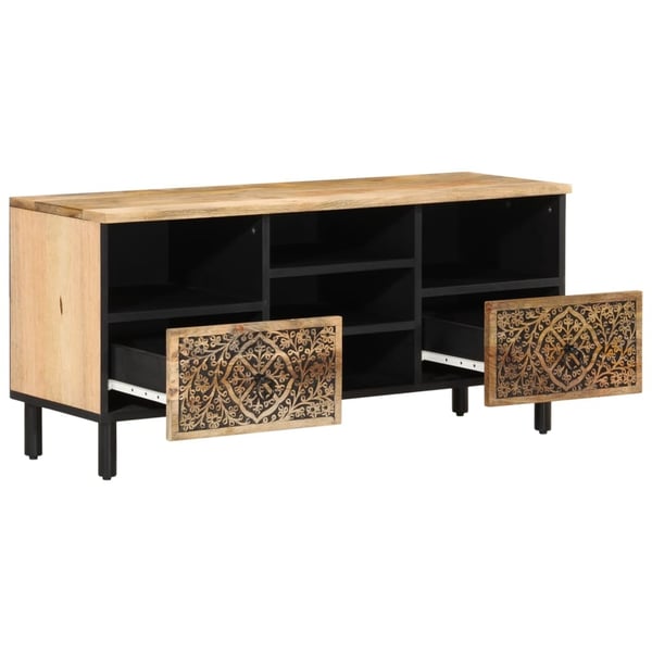 vidaXL TV-benk 100x33x46 cm heltre mango