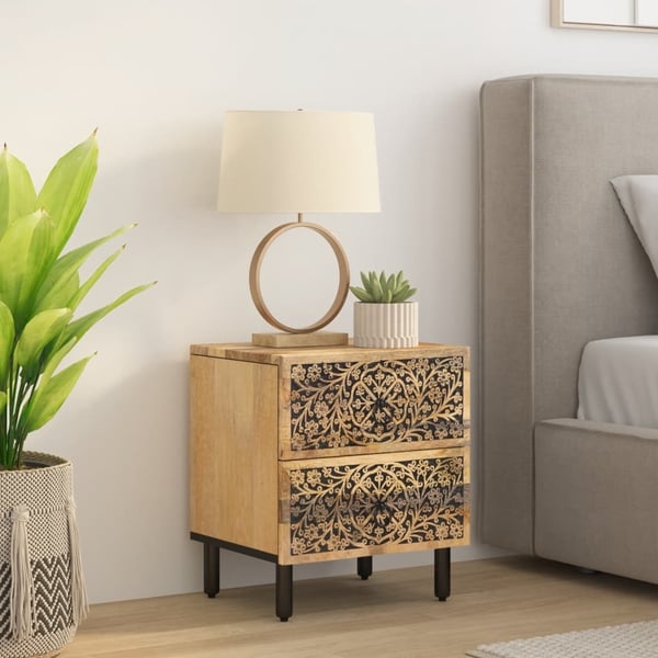 vidaXL Nattbord 40x33x46 cm heltre mango